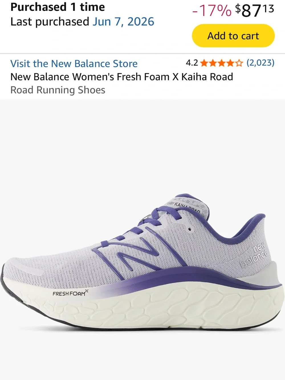 Womens Lightweight Grey Running Shoes with purple Accents